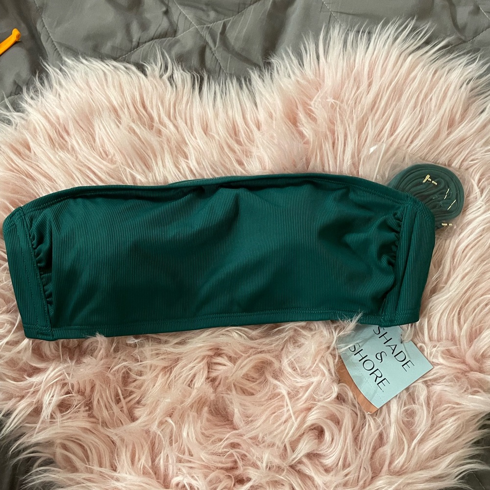 Brand new Shade & Shore Women's Bandeau Bikini Top - Deep Green